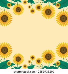 Sunflower seamless border. Floral illustration for paper, stationary, fabric, greeting cards, packaging Sunflower seamless border. Floral illustration for paper, stationary, fabric, greeting cards, pa