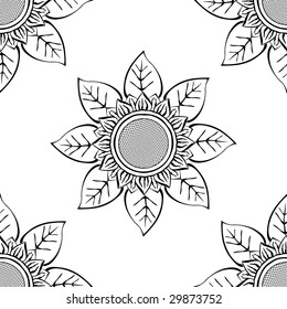 Sunflower seamless floral background