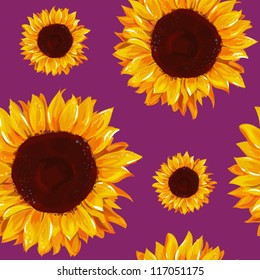 sunflower seamless pattern