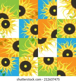 Sunflower seamless pattern
