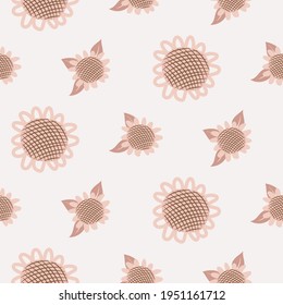 Sunflower seamless pattern cute design for fabric and paper wrap.
