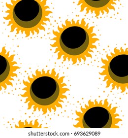 Sunflower seamless pattern. Sunflower fabric background. Vector illustration