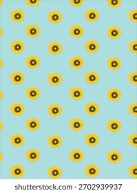Patrón sin fisuras de girasol. Ilustración girasol sin patrón, primavera floral.    Vector de girasol sin patrón de textura floral