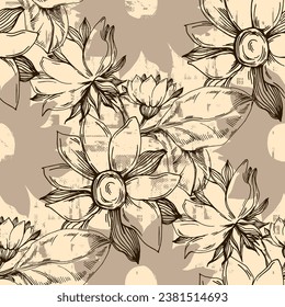 Sunflower seamless pattern. Perfect ornament for fashion fabric or other printable covers.