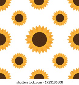 Sunflower seamless pattern. Vector illustration