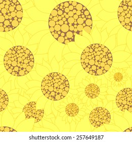 sunflower seamless pattern. vector illustration