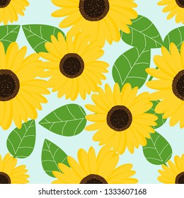 Sunflower seamless pattern,flower pattern background,vector illustration