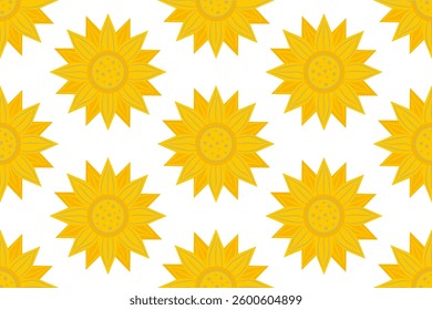 Sunflower seamless.Abstract geometric botanical ethnic patterns. American, Mexican,African, mediterranean,nordic,Aztec style.Tradition botanical folk art background for summer,spring nature decorate