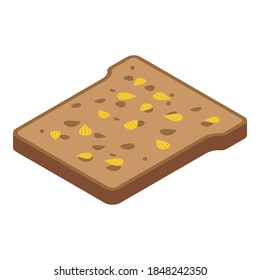 Sunflower seed bread icon. Isometric of sunflower seed bread vector icon for web design isolated on white background