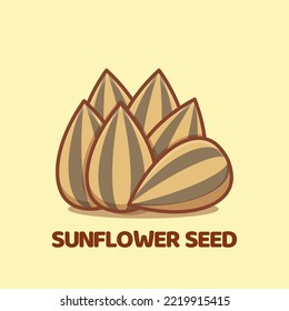 sunflower seed cartoon vector icon illustration isolated