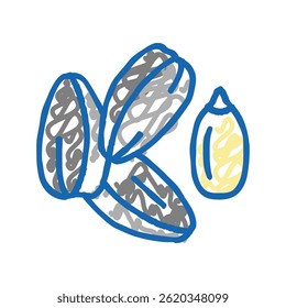 sunflower seed doodle icon sketch vector. sunflower seed sign. isolated symbol illustration
