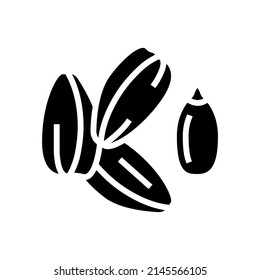 sunflower seed glyph icon vector. sunflower seed sign. isolated contour symbol black illustration
