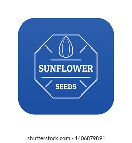 Sunflower seed icon blue vector isolated on white background