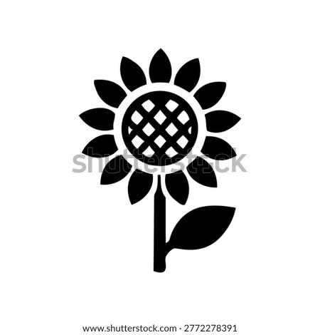 Sunflower Seed Icon Containing sunflower seed pattern, and floral icon. Solid icon.