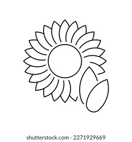 Sunflower seed icon design. sesame seed line icon vector. sesame seed sign. isolated on white background.