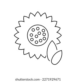 Sunflower seed icon design. sesame seed line icon vector. sesame seed sign. isolated on white background.