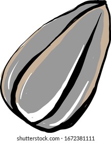 Sunflower seed, illustration, vector on white background.