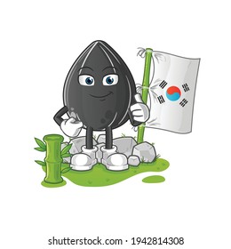 sunflower seed korean character. cartoon mascot vector
