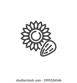 Sunflower seed line icon. linear style sign for mobile concept and web design. Sunflower fruit outline vector icon. Symbol, logo illustration. Vector graphics