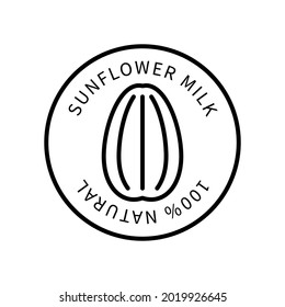 Sunflower Seed Line Icon In A Simple Style. Natural Product Containing Milk. Vector sign in a simple style isolated on a white background.