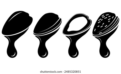 sunflower seed oil, black isolated silhouette