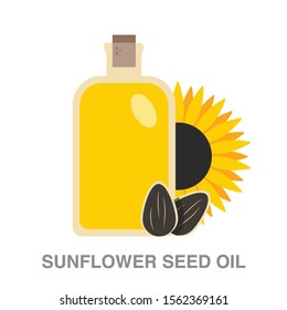 Sunflower Seed Oil Flat Icon On White Transparent Background. You Can Be Used Sunflower Seed Oil Icon For Several Purposes.