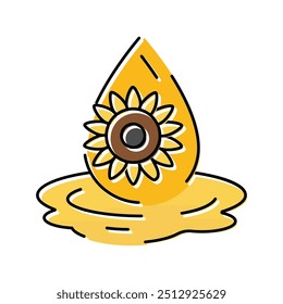 sunflower seed oil liquid yellow color icon vector. sunflower seed oil liquid yellow sign. isolated symbol illustration