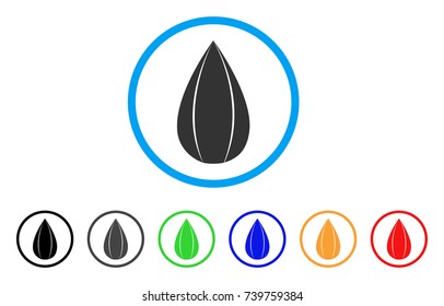 Sunflower Seed rounded icon. Style is a flat grey symbol inside light blue circle with bonus colored variants. Sunflower Seed vector designed for web and software interfaces.
