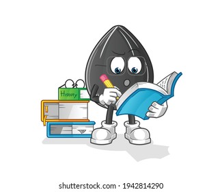 sunflower seed studying mascot. cartoon vector