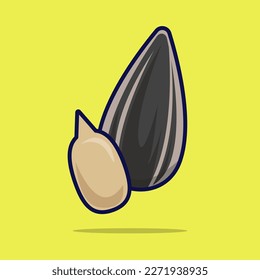 Sunflower seed vector icon illustration. Nuts icon concept isolated. Flat design