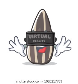  sunflower seed with virtual reality glasses mascot cartoon