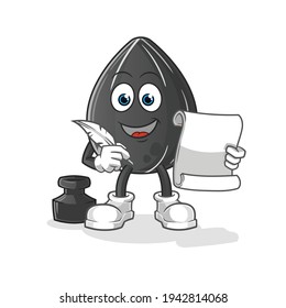 sunflower seed writer vector. cartoon character