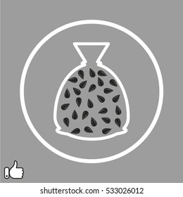 sunflower seeds, a bag, icon, vector illustration EPS 10