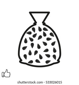 sunflower seeds, a bag, icon, vector illustration EPS 10