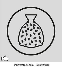 sunflower seeds, a bag, icon, vector illustration EPS 10