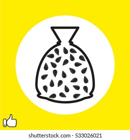 sunflower seeds, a bag, icon, vector illustration EPS 10