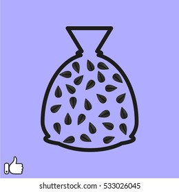 sunflower seeds, a bag, icon, vector illustration EPS 10