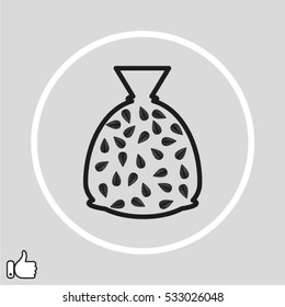 sunflower seeds, a bag, icon, vector illustration EPS 10