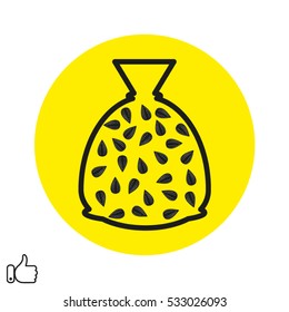 sunflower seeds, a bag, icon, vector illustration EPS 10