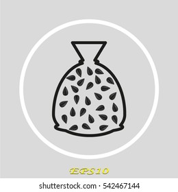 sunflower seeds bag, icon, vector illustration eps10