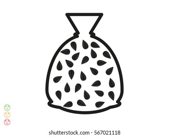 sunflower seeds, a bag, icon, vector illustration eps10