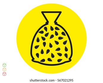 sunflower seeds, a bag, icon, vector illustration eps10