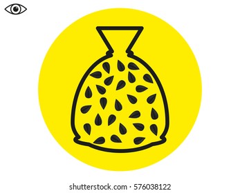 sunflower seeds, a bag, icon, vector illustration eps10