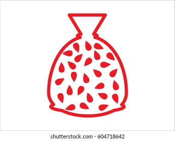 sunflower seeds, a bag, icon, vector illustration eps10