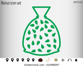 sunflower seeds, a bag, icon, vector illustration eps10