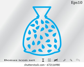 sunflower seeds, a bag, icon, vector illustration eps10