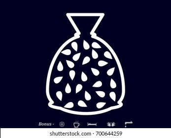 sunflower seeds, a bag, icon, vector illustration eps10