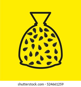 sunflower seeds, a bag, vector icon, eps10
