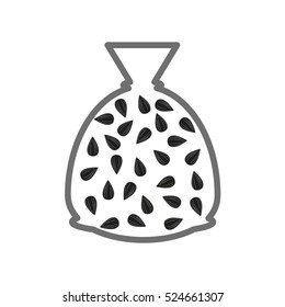 sunflower seeds, a bag, vector icon, eps10
