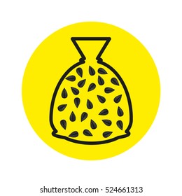 sunflower seeds, a bag, vector icon, eps10